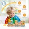 Stacking Wooden Train Set for Kids with Designs and Pull-Along Rope